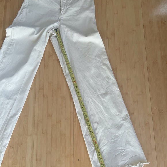 Marine Layer Full Length Raw Edge Bridget Pant in Cream, Size 4 - Picture 8 of 8